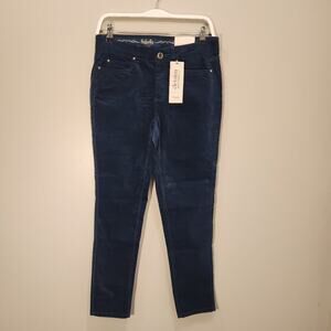 Rafaella Velour Pants Weekend Slimming Comfort Stretch Teal Blue - Size 6